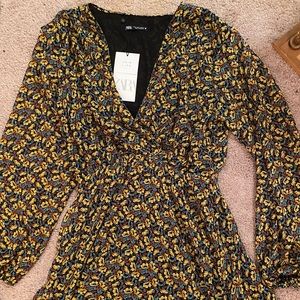 Zara Black Floral Dress // Winter 2020 Collection